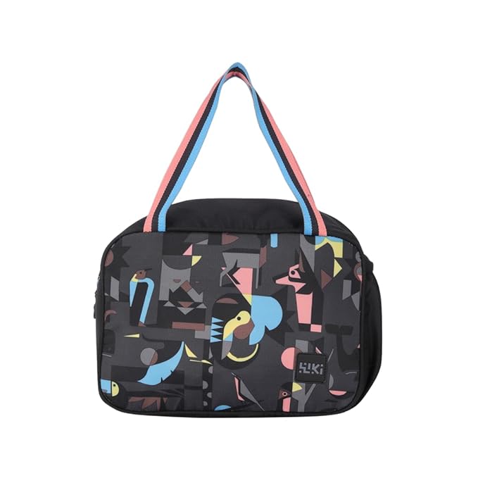 Wildcraft Lunch Bag - Foodie Jumbo Fauna Black | Unisex Lunch Bag with Water Bottle Holder for Office/Travel - Black